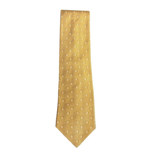 Filo A Mano Men's Gold Silk Tie Hand Tailored by Tom James - NWT - Picture 1 of 7